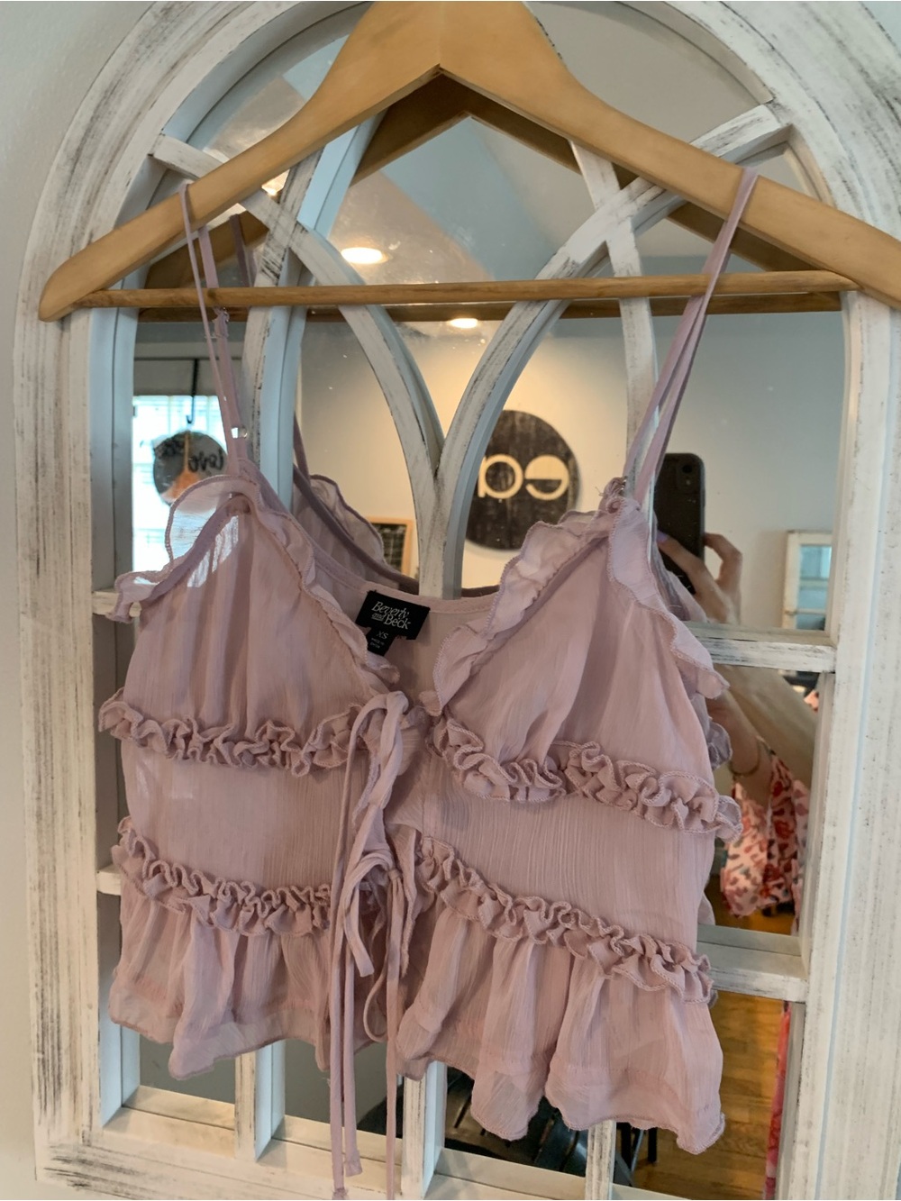 Lavender Ruffle Tie-Front Camisole